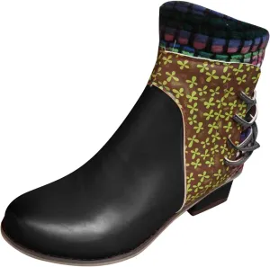 SBGMoSJ Black Wedge Ankle Boots for Women White Ankle Boots Wide Foot Womens Brown Ankle Boots Comfortable Ankle Leather Cowboy Boots for Women Dark Brown Ankle Boot Women Comfort