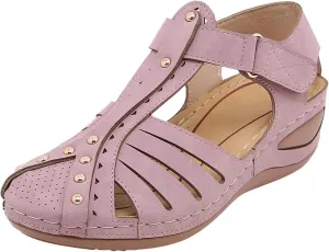 SBGMoSJ Womens Plantar Fasciitis Shoes Orthopedic Diabetic Walking Shoes Walking Sandals Women Red Sandals for Women Wedge Brown Leather Sandals Womens Block Heel Sandals