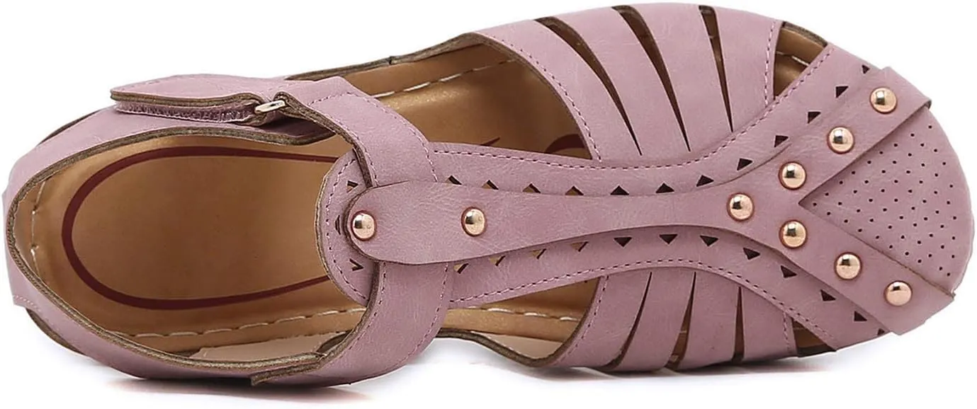SBGMoSJ Womens Plantar Fasciitis Shoes Orthopedic Diabetic Walking Shoes Walking Sandals Women Red Sandals for Women Wedge Brown Leather Sandals Womens Block Heel Sandals