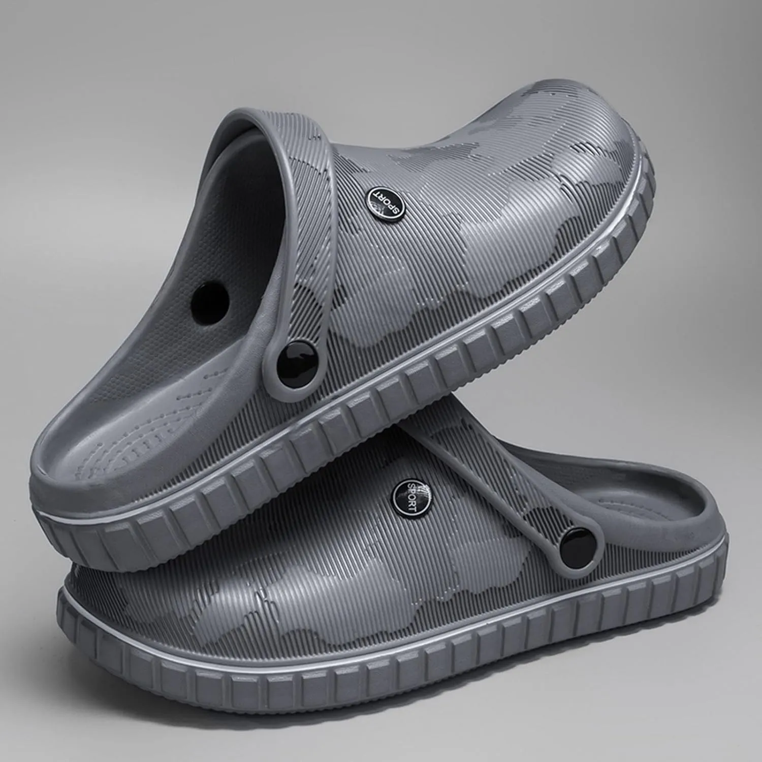 SECHRITE Mens Clogs Mules Slip on Garden Work Nurse Water Shoes for Men Non Slip Waterproof Closed Toe Clogs Sandals for Kitchen Office Beach Fishing