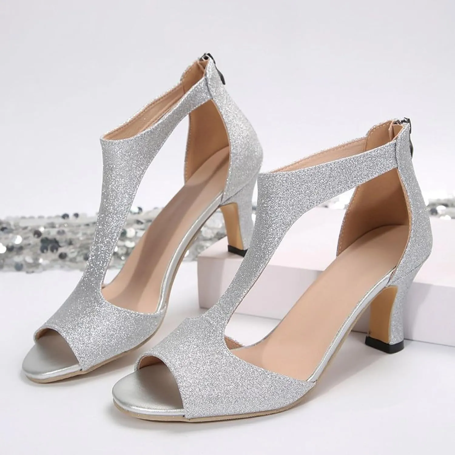 Sexy Slim High Heel Party Women Shoes High Heels Chunky Heels Fashion Shoes Lime Sandals for Women