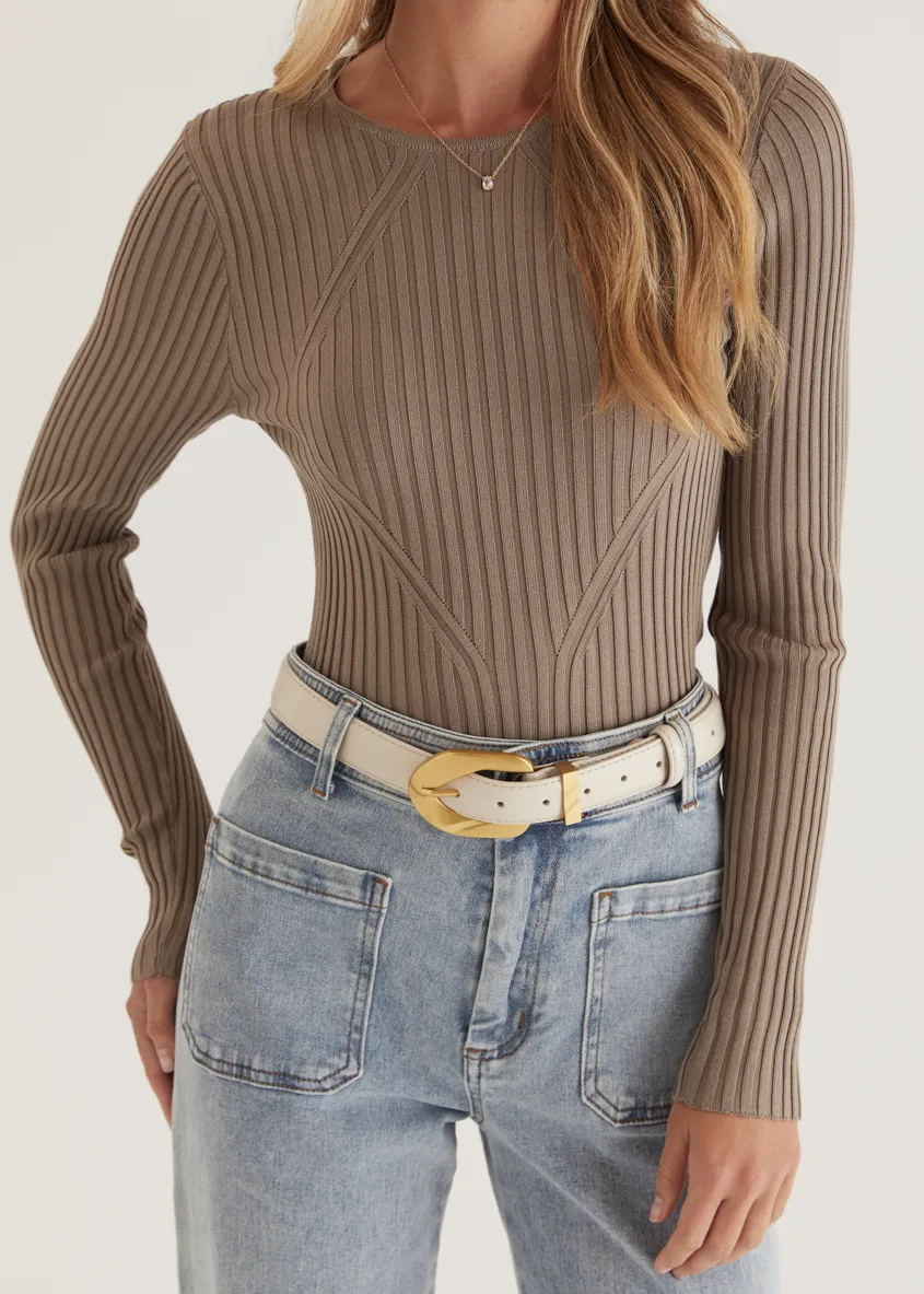 Skylee Knit Top - Mocha