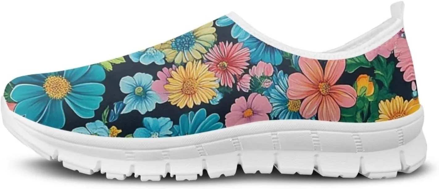 Slip On Walking Shoes for Women Knit Mesh Casual Shoes Non Slip Size 5-10.5