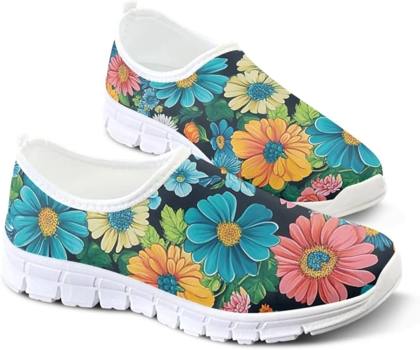 Slip On Walking Shoes for Women Knit Mesh Casual Shoes Non Slip Size 5-10.5