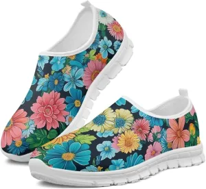 Slip On Walking Shoes for Women Knit Mesh Casual Shoes Non Slip Size 5-10.5