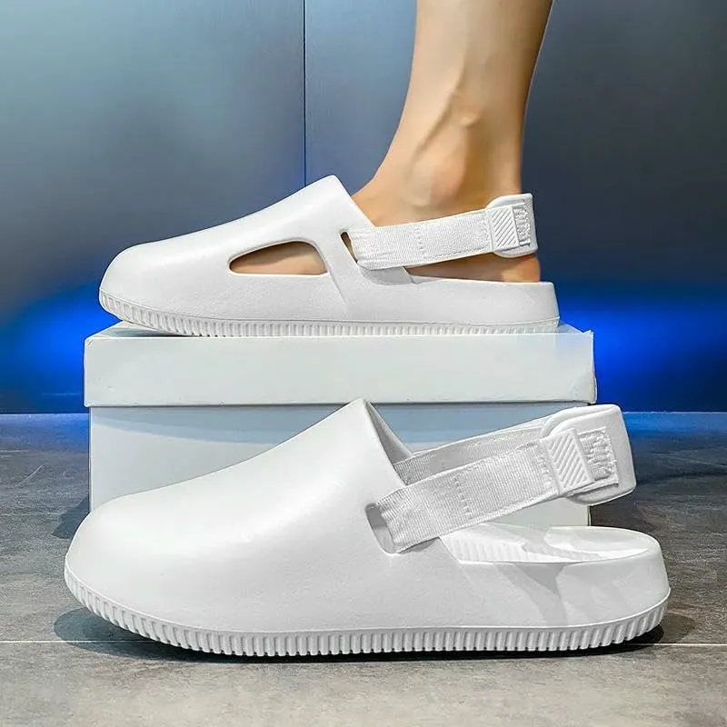 Slippers Summer Men'S Thick-Soled Beach Sandals, Clogs, Non-Slip Home Slippers, Bathroom Shoes, Loafers