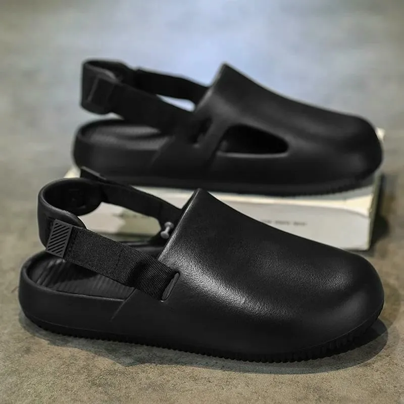Slippers Summer Men'S Thick-Soled Beach Sandals, Clogs, Non-Slip Home Slippers, Bathroom Shoes, Loafers