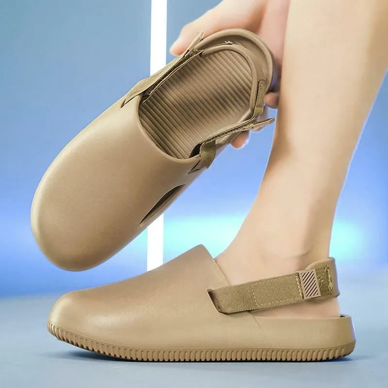 Slippers Summer Men'S Thick-Soled Beach Sandals, Clogs, Non-Slip Home Slippers, Bathroom Shoes, Loafers