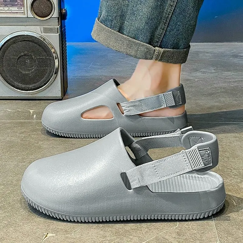 Slippers Summer Men'S Thick-Soled Beach Sandals, Clogs, Non-Slip Home Slippers, Bathroom Shoes, Loafers