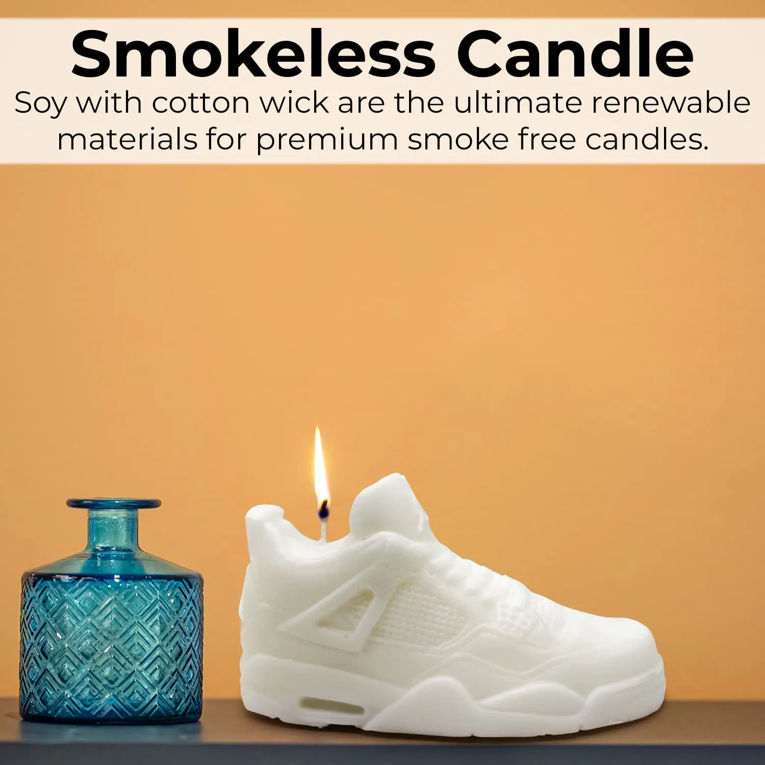Sneaker Candle 100% Soy Wax Decorative Shoe for Home Decor, Living Room, Kids Bedroom Aesthetic. A Impressive Realistic Detail, Cotton Wick, Fun Gift A_J4 (X-Large, White)