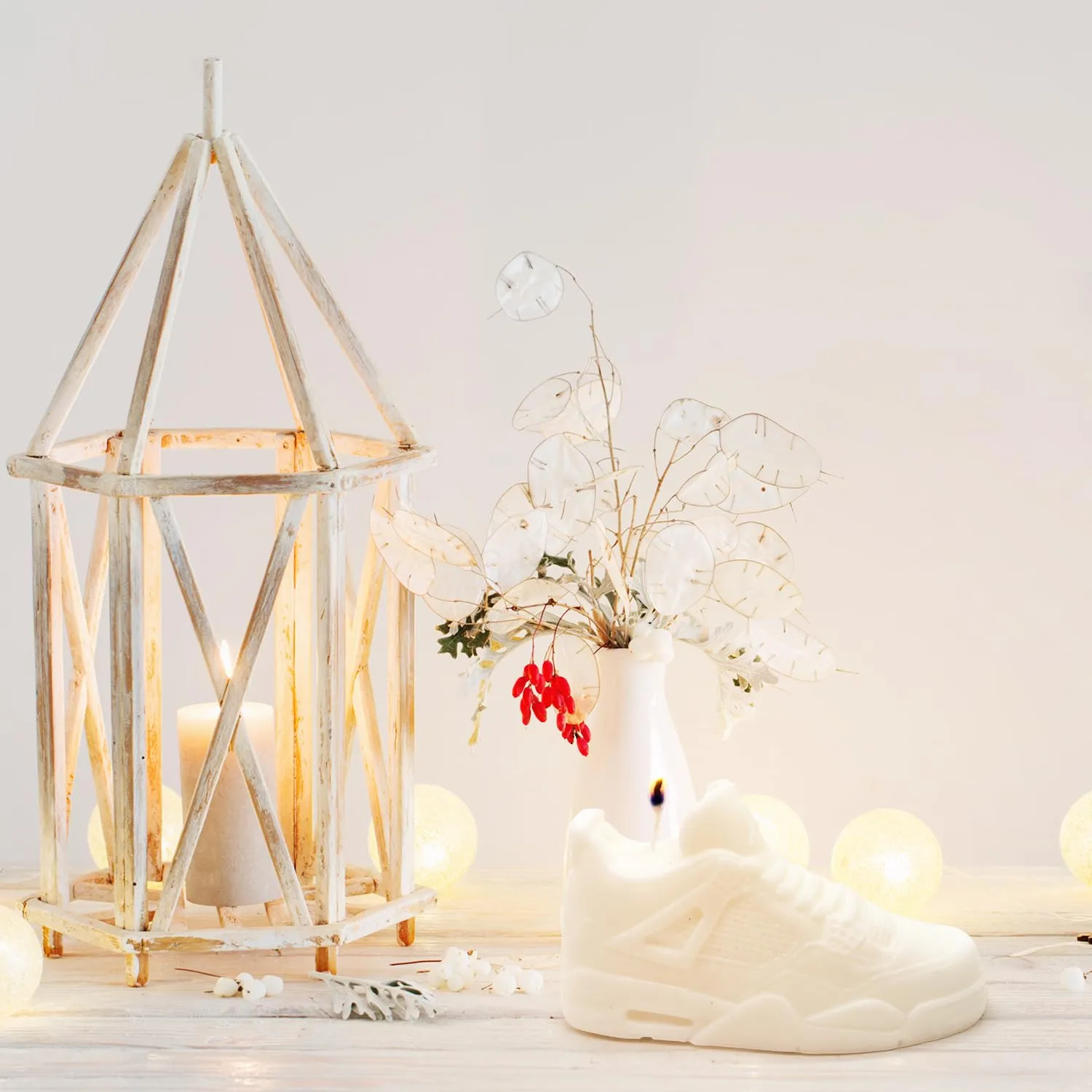 Sneaker Candle 100% Soy Wax Decorative Shoe for Home Decor, Living Room, Kids Bedroom Aesthetic. A Impressive Realistic Detail, Cotton Wick, Fun Gift A_J4 (X-Large, White)
