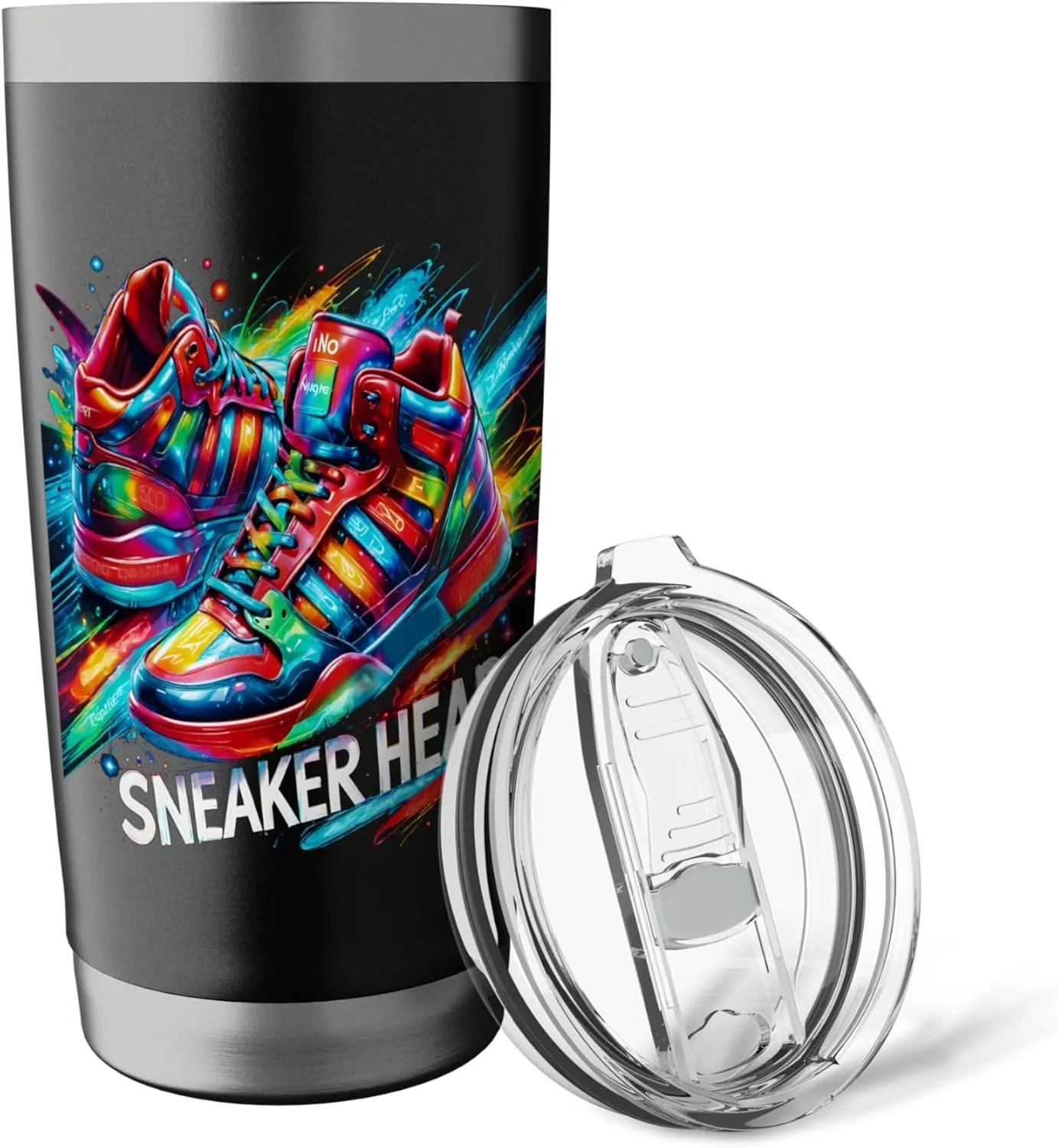 Sneaker Head Urban Streetwear Retro Kicks Enthusiast Stainless Steel Insulated Tumbler