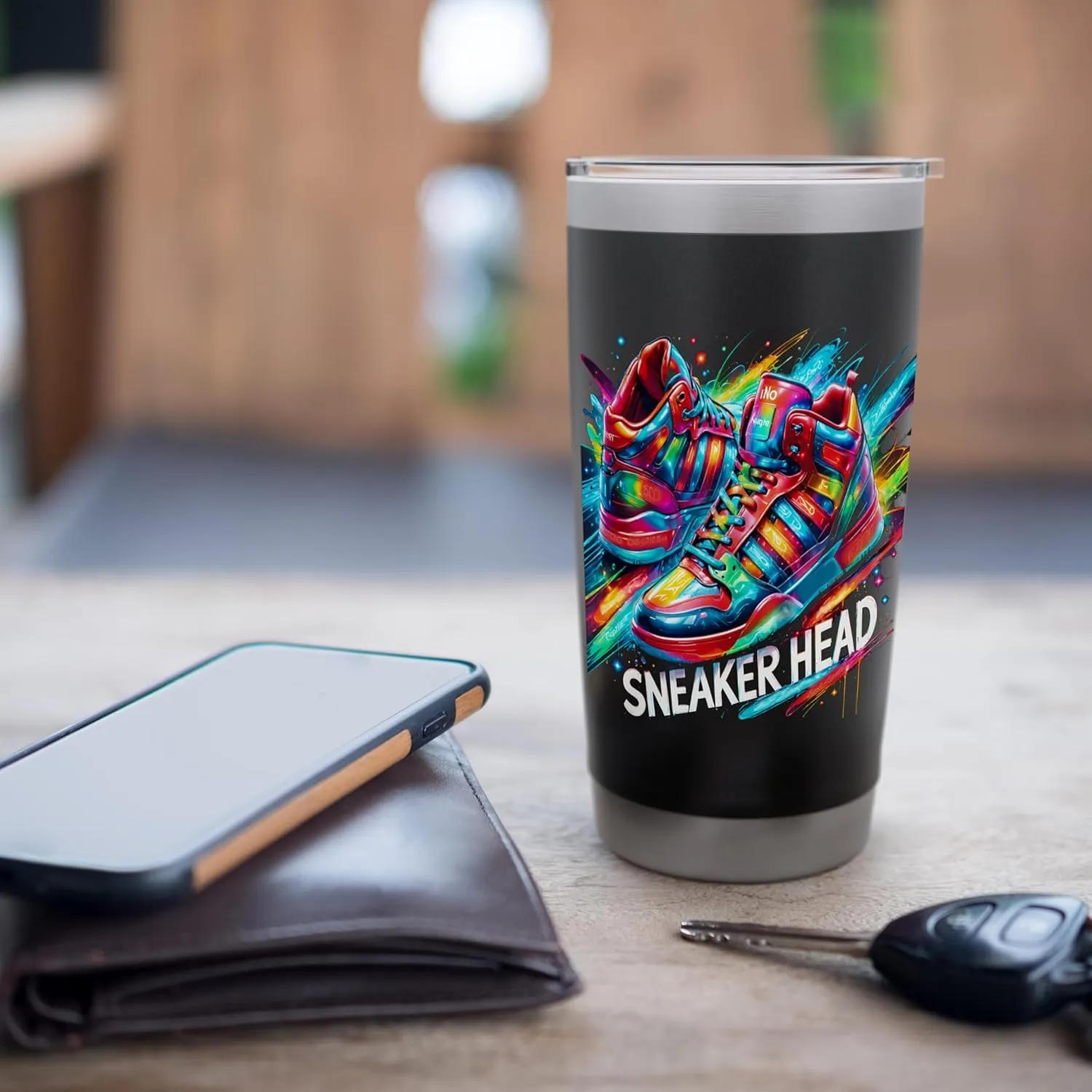 Sneaker Head Urban Streetwear Retro Kicks Enthusiast Stainless Steel Insulated Tumbler