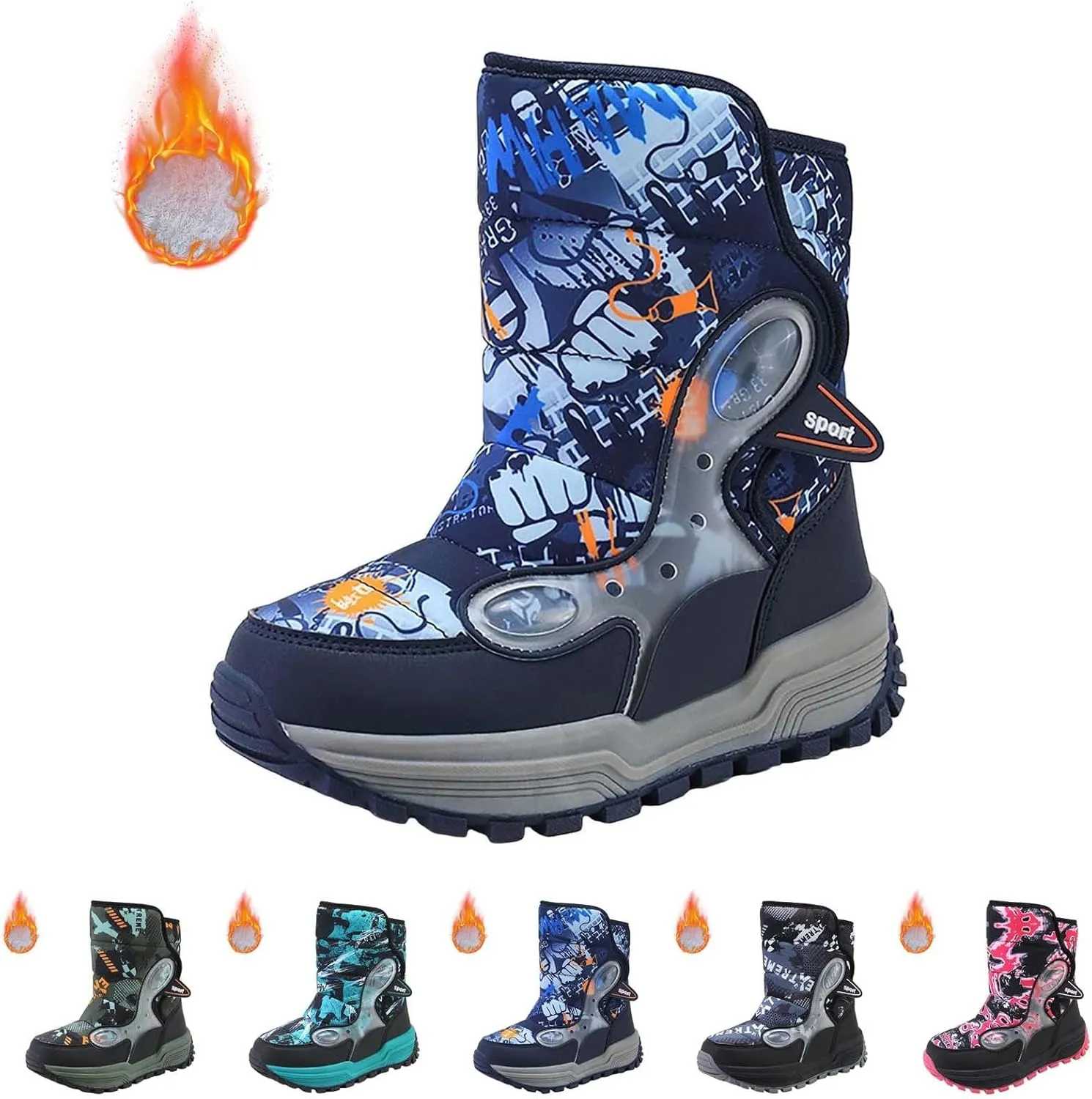 Snow Boots For Toddler Kids Snow Boots Boys Girls Mid Calf Water Proof Warm Faux F𝐮r Lined Insulated Winter Boots