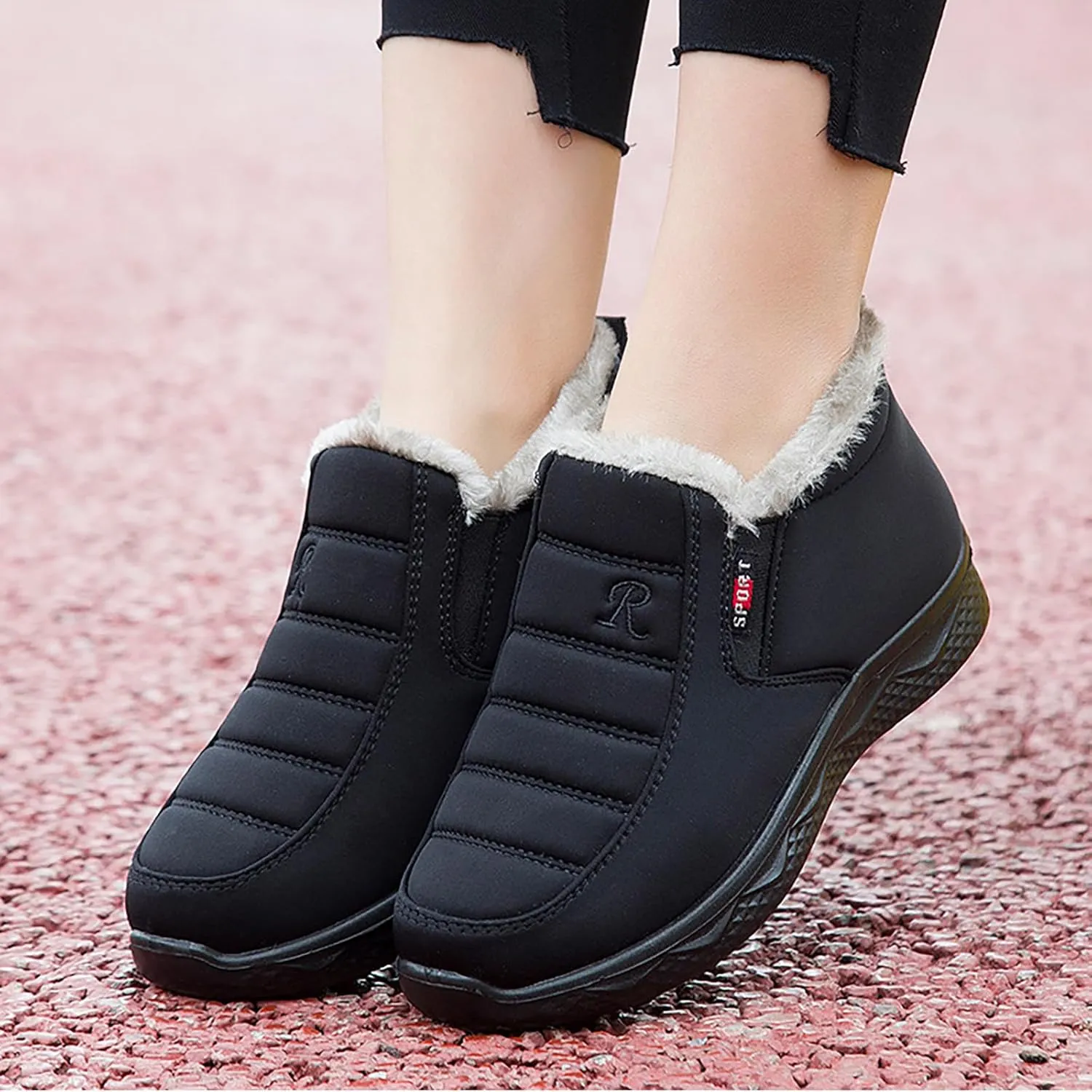 Snow Boots for Women Cozy Warm Insulated Winter Boots Fleece Lined Ankle Booties Platform Boots for Women Slip On Sneakers Water-proof Outdoor Sports Shoes for Walking Hiking Climbing
