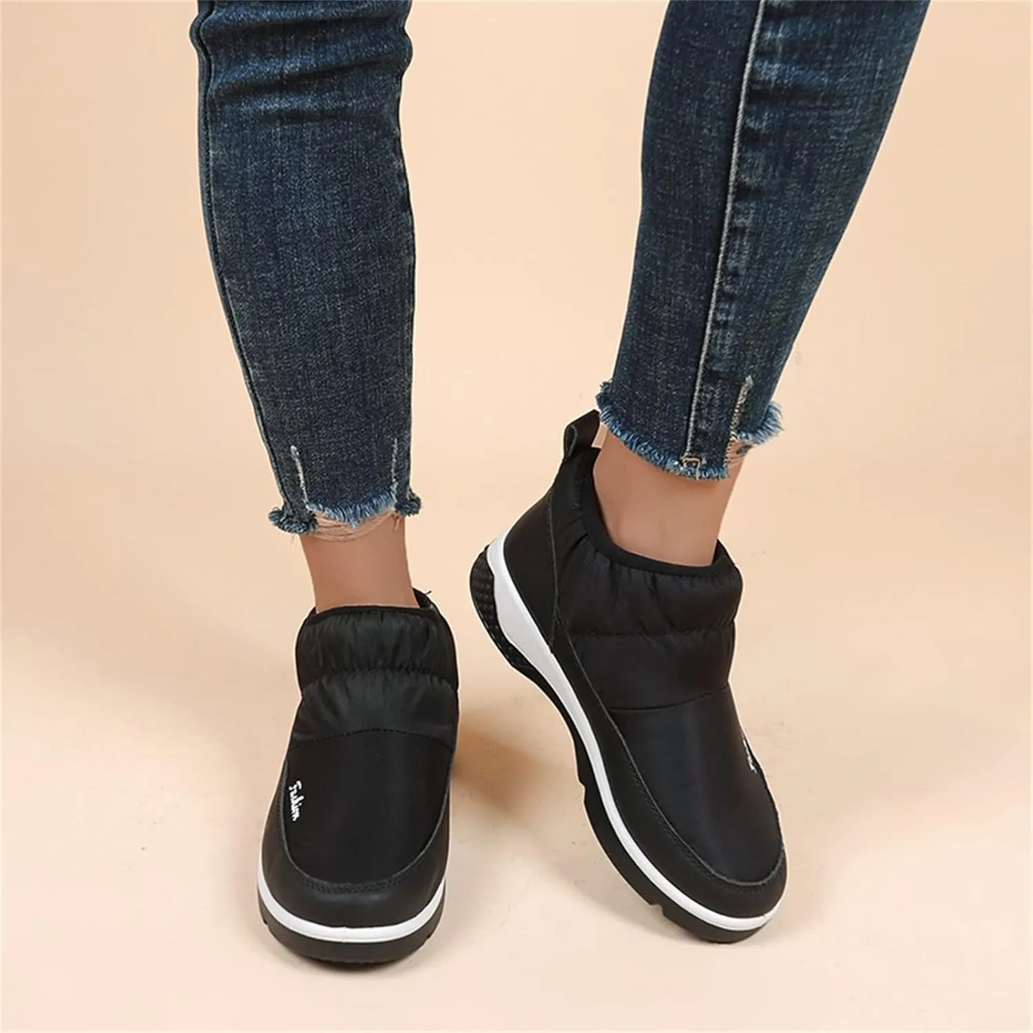 Snow Boots for Women Wide Calf Snow Booties for Women 2023 Womens Waterproof Boots Winter Zapatos De Nieve Mujer Womens Black Hiking Boots Waterproof Lightweight