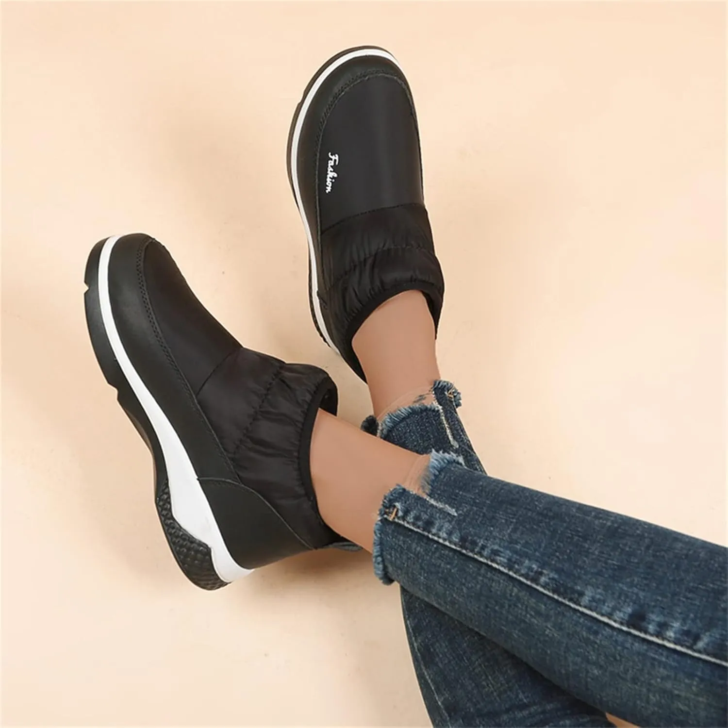 Snow Boots for Women Wide Calf Snow Booties for Women 2023 Womens Waterproof Boots Winter Zapatos De Nieve Mujer Womens Black Hiking Boots Waterproof Lightweight
