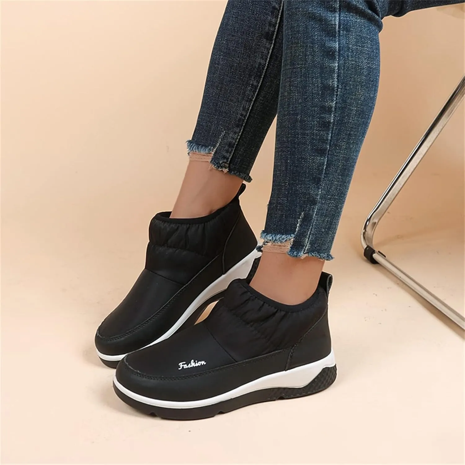 Snow Boots for Women Wide Calf Snow Booties for Women 2023 Womens Waterproof Boots Winter Zapatos De Nieve Mujer Womens Black Hiking Boots Waterproof Lightweight