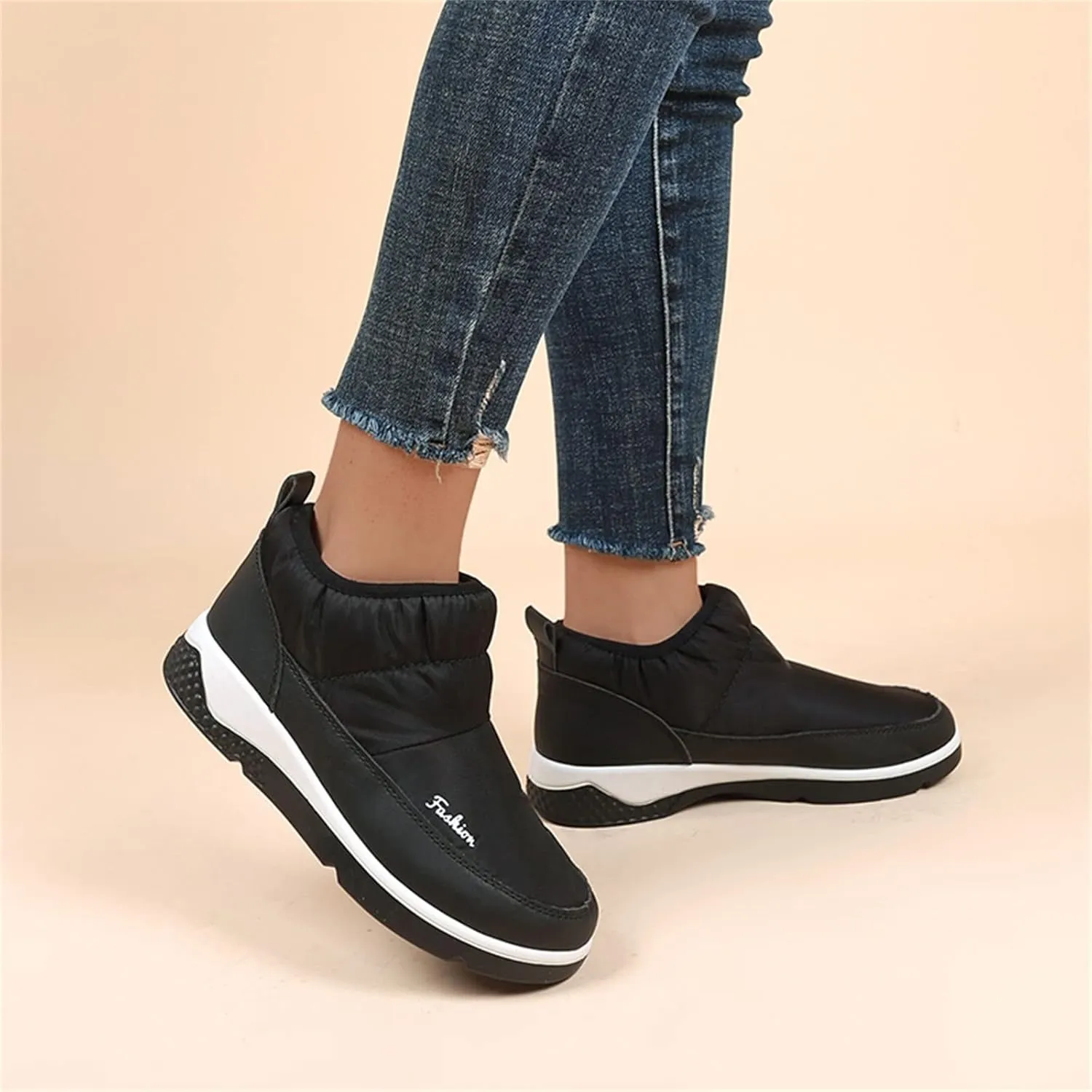Snow Boots for Women Wide Calf Snow Booties for Women 2023 Womens Waterproof Boots Winter Zapatos De Nieve Mujer Womens Black Hiking Boots Waterproof Lightweight