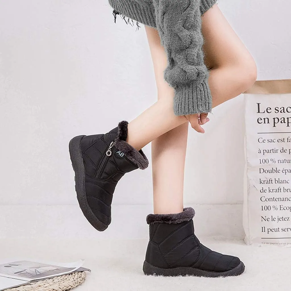 Snow Boots for Women Wide Width Women's Slip on Work Boots Waterproof Womens Snow Boots Wide Leg Women's Black Brown Tan Grey Winter Snow Boots Womens Winter Hiking Boot