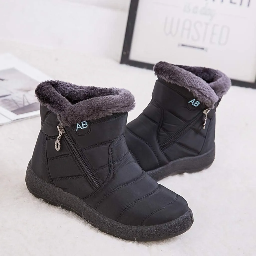 Snow Boots for Women Wide Width Women's Slip on Work Boots Waterproof Womens Snow Boots Wide Leg Women's Black Brown Tan Grey Winter Snow Boots Womens Winter Hiking Boot