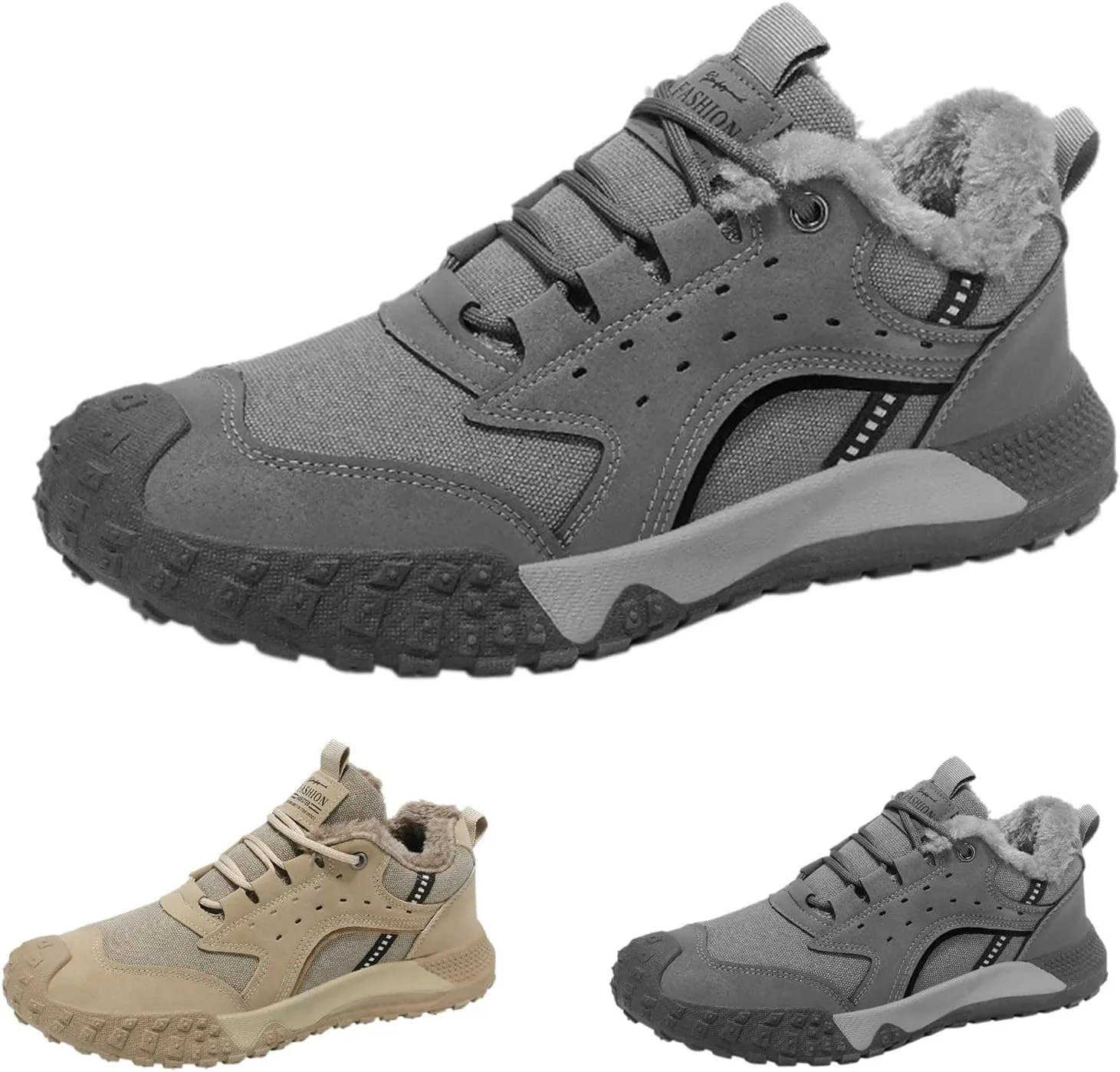 Snow Shoes for Men Lace Up Plush Lined Walking Sneaker Non-Slip Womens Winter Boots
