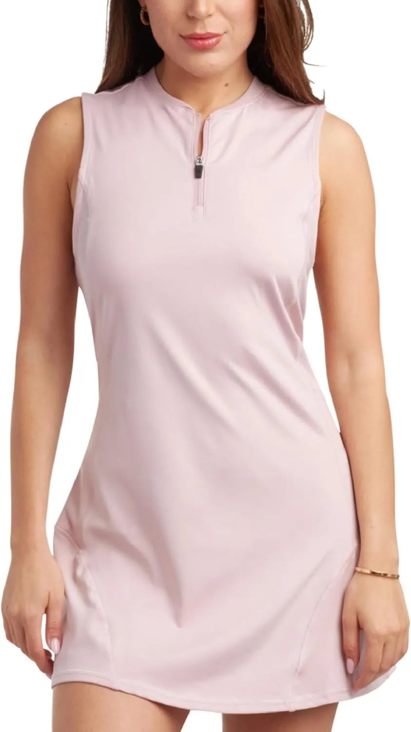 Spyder Womens Athletic Dress - Sleeveless Tennis Dress with Pockets, Quick-Dry Quarter Zip Golf Dresses for Women (S-XL)
