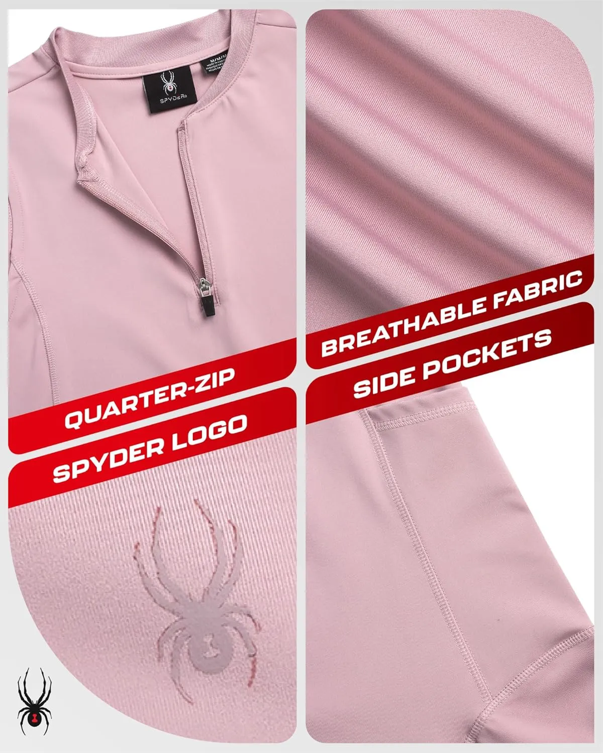 Spyder Womens Athletic Dress - Sleeveless Tennis Dress with Pockets, Quick-Dry Quarter Zip Golf Dresses for Women (S-XL)
