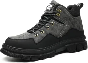 Steel Toe Boots for Men Antislip Puncture Proof Indestructible High Top Waterproof Construction Steel Toe Safety Work Shoes