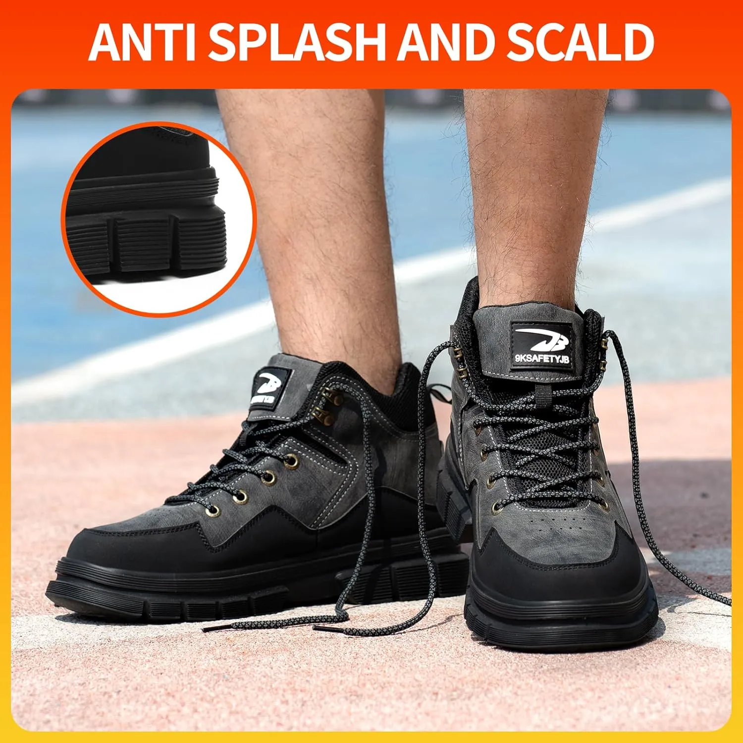 Steel Toe Boots for Men Antislip Puncture Proof Indestructible High Top Waterproof Construction Steel Toe Safety Work Shoes