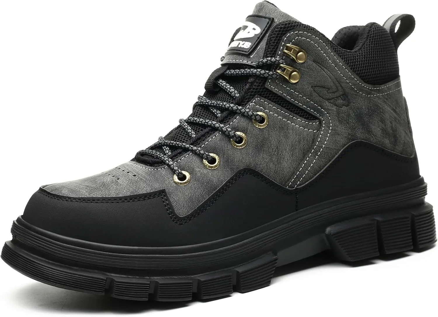 Steel Toe Boots for Men Antislip Puncture Proof Indestructible High Top Waterproof Construction Steel Toe Safety Work Shoes