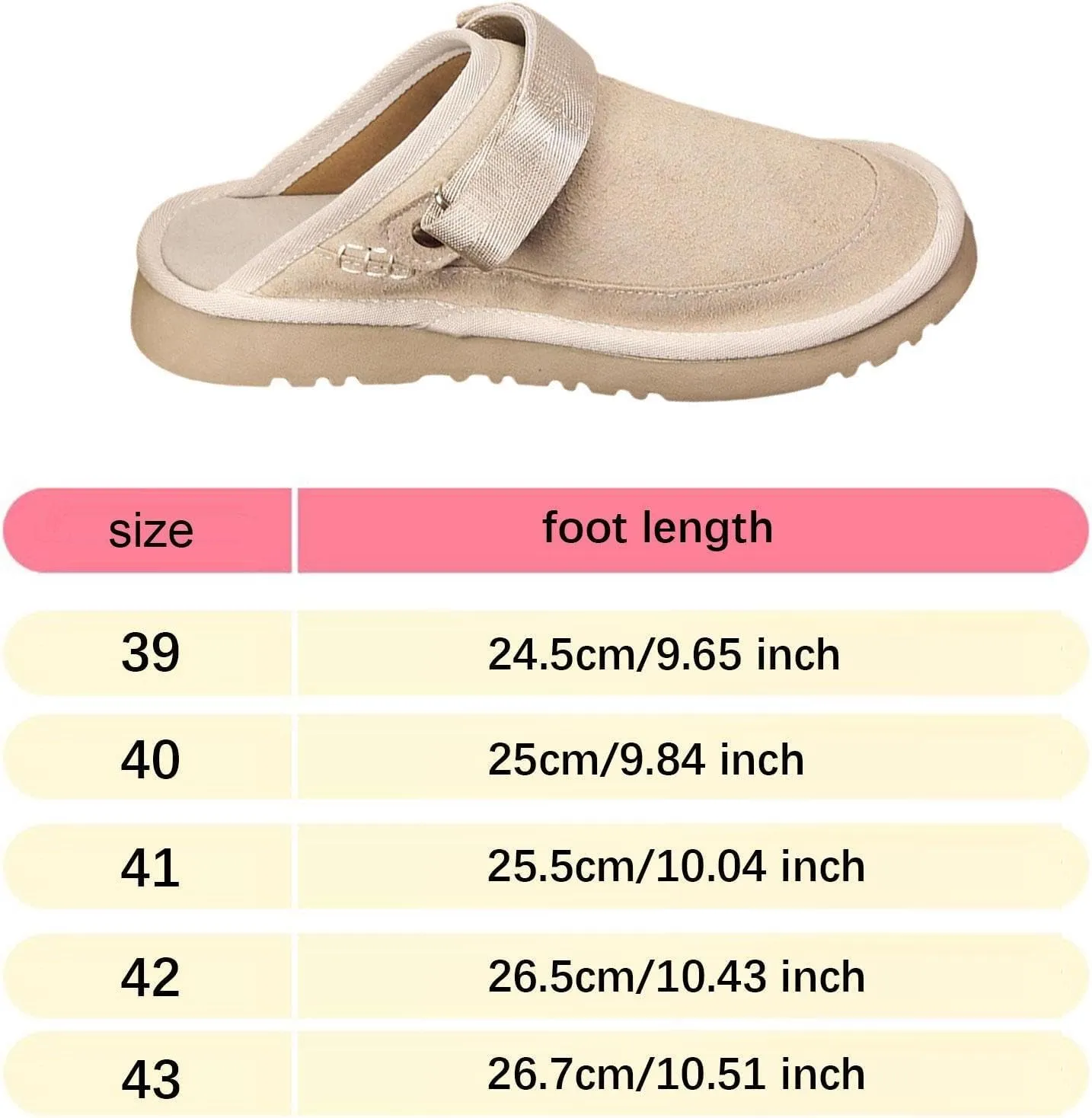 Suede Clogs Adults Slip on Footbed Work Shoes Thick Soled Adjustable Strap Mules