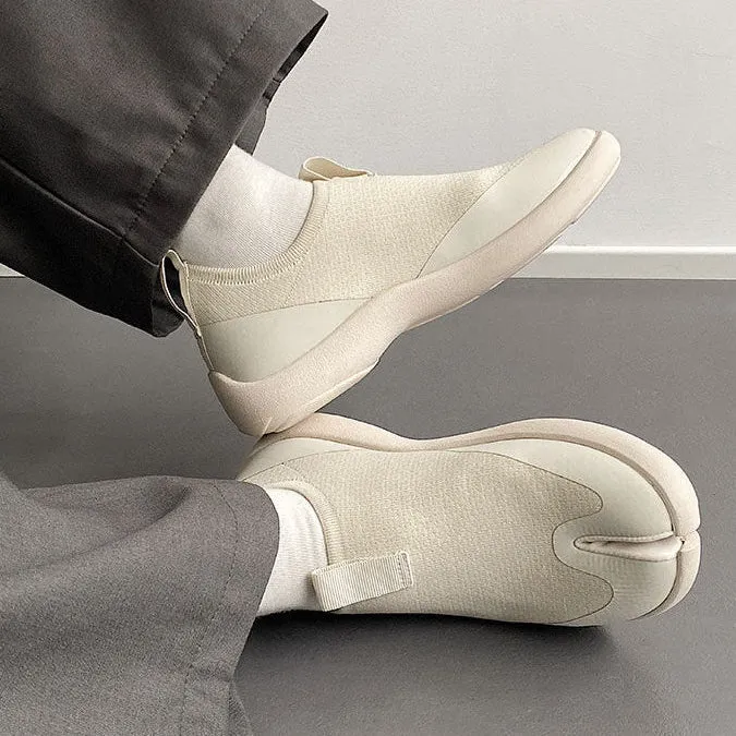 Tabi running shoes beige casual style split toe loafers summer outdoor mules