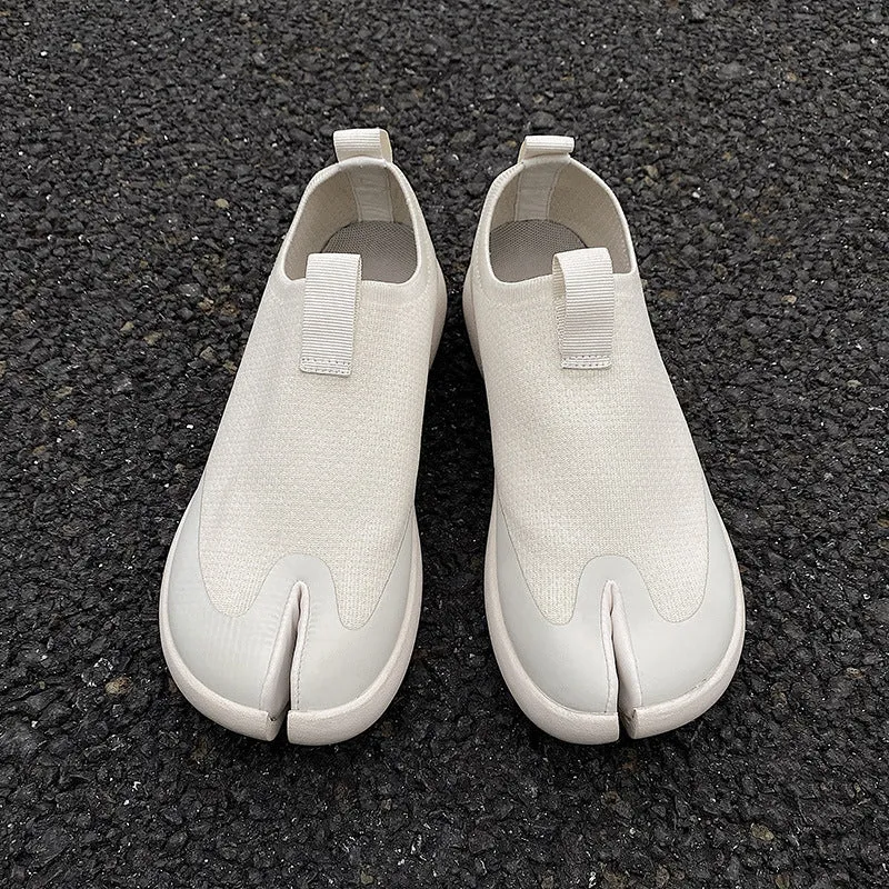Tabi running shoes beige casual style split toe loafers summer outdoor mules