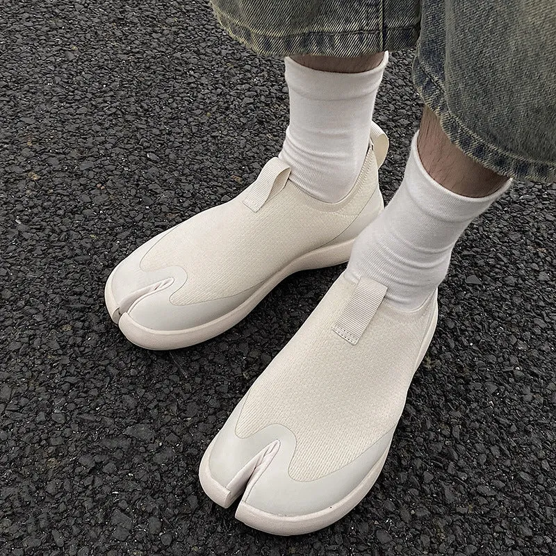 Tabi running shoes beige casual style split toe loafers summer outdoor mules