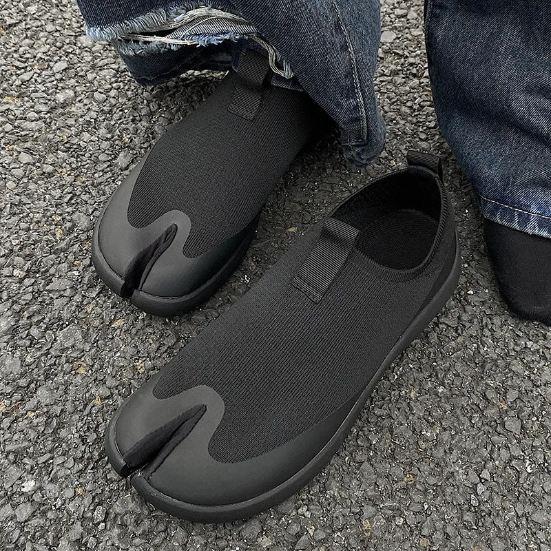 Tabi running shoes black unisex casual style split toe loafers summer outdoor mules
