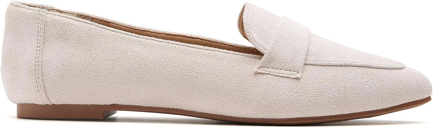 Tilocow Loafers for Womens Slip On Pointed Toe Flats Comfortable Fashion Work Business Casual Shoes