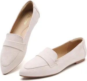 Tilocow Loafers for Womens Slip On Pointed Toe Flats Comfortable Fashion Work Business Casual Shoes