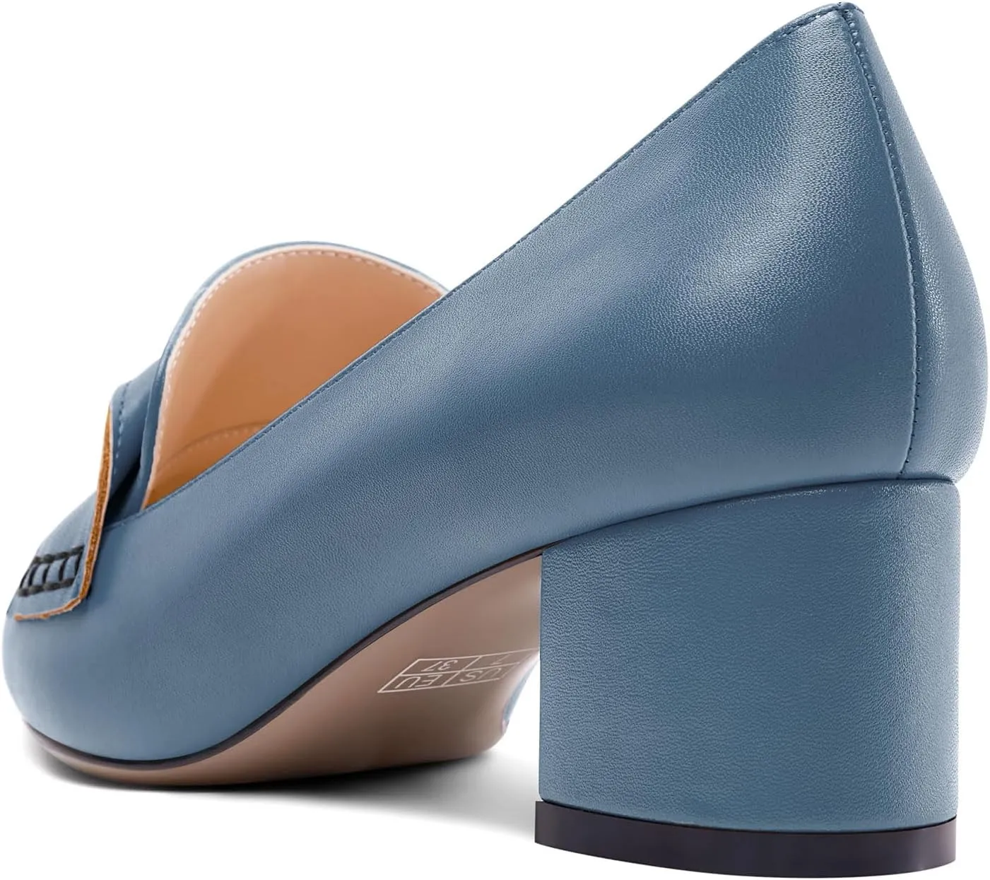 TNYNFBEB Womens Chunky Block Low Heel Pointed Toe Pumps Loafers Shoes Slip-on Prom Wedding Dress Basic Classic 2.0 Inches Heels
