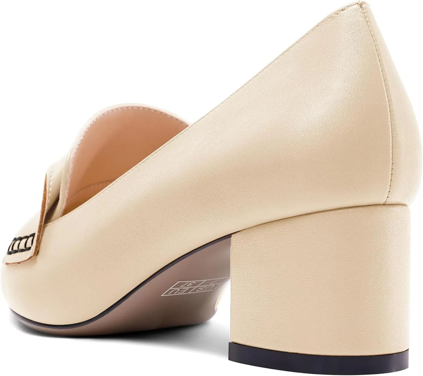 TNYNFBEB Womens Chunky Block Low Heel Pointed Toe Pumps Loafers Shoes Slip-on Prom Wedding Dress Basic Classic 2.0 Inches Heels