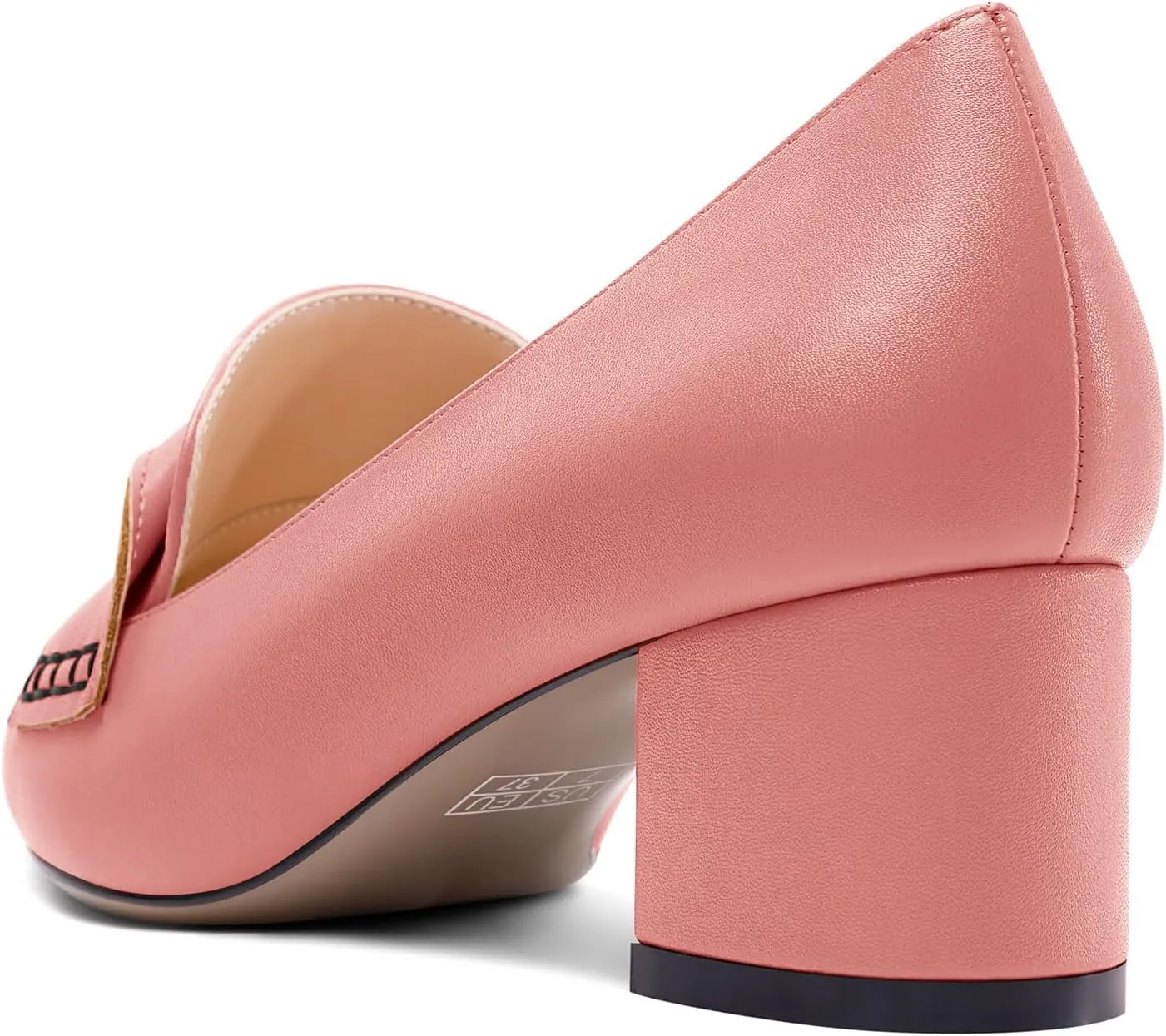 TNYNFBEB Womens Chunky Block Low Heel Pointed Toe Pumps Loafers Shoes Slip-on Prom Wedding Dress Basic Classic 2.0 Inches Heels
