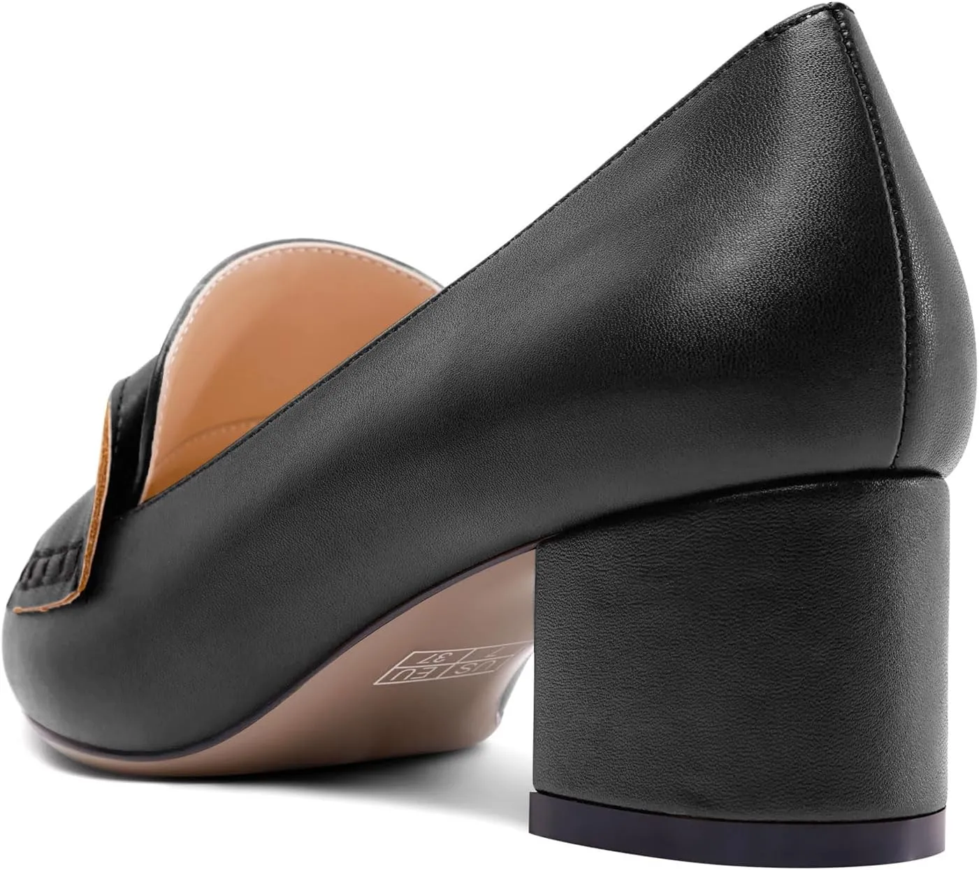 TNYNFBEB Womens Chunky Block Low Heel Pointed Toe Pumps Loafers Shoes Slip-on Prom Wedding Dress Basic Classic 2.0 Inches Heels