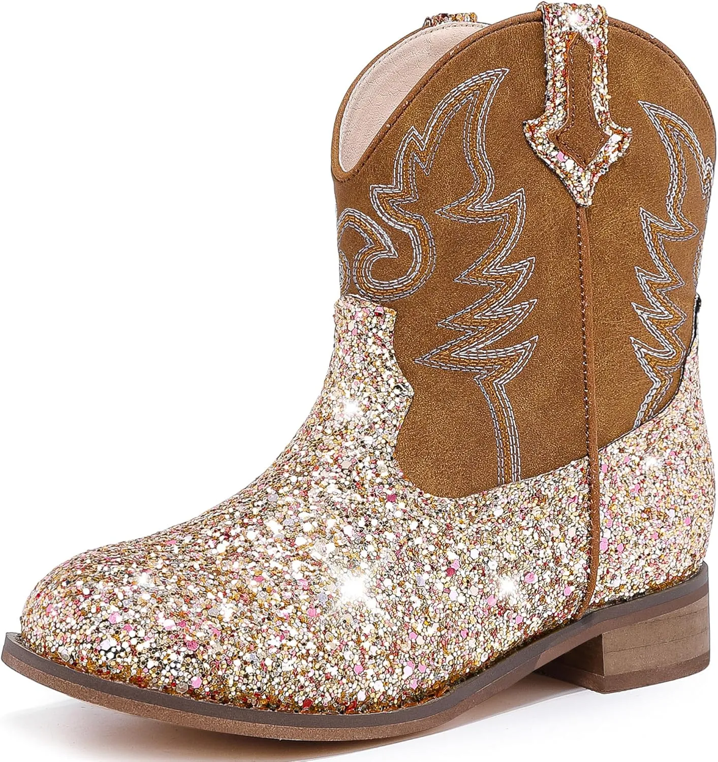 Toddler Girls Cowgirl Boots Western Glitter Cowboy Boot Ankle Boots Little Kids Big Kid Horse Riding Shoes Party Birthday Dress Up
