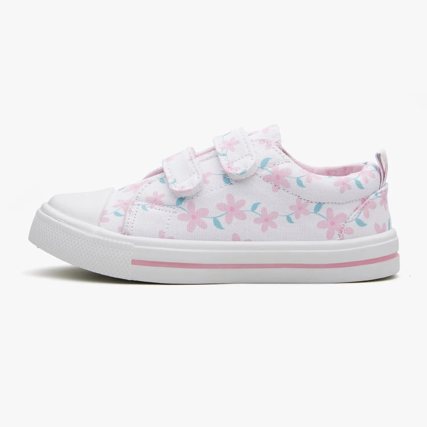 Toddler Little Kid Girls' and Boys' Canvas Sneakers with Hook and Loop Straps Easy On Casual Shoes