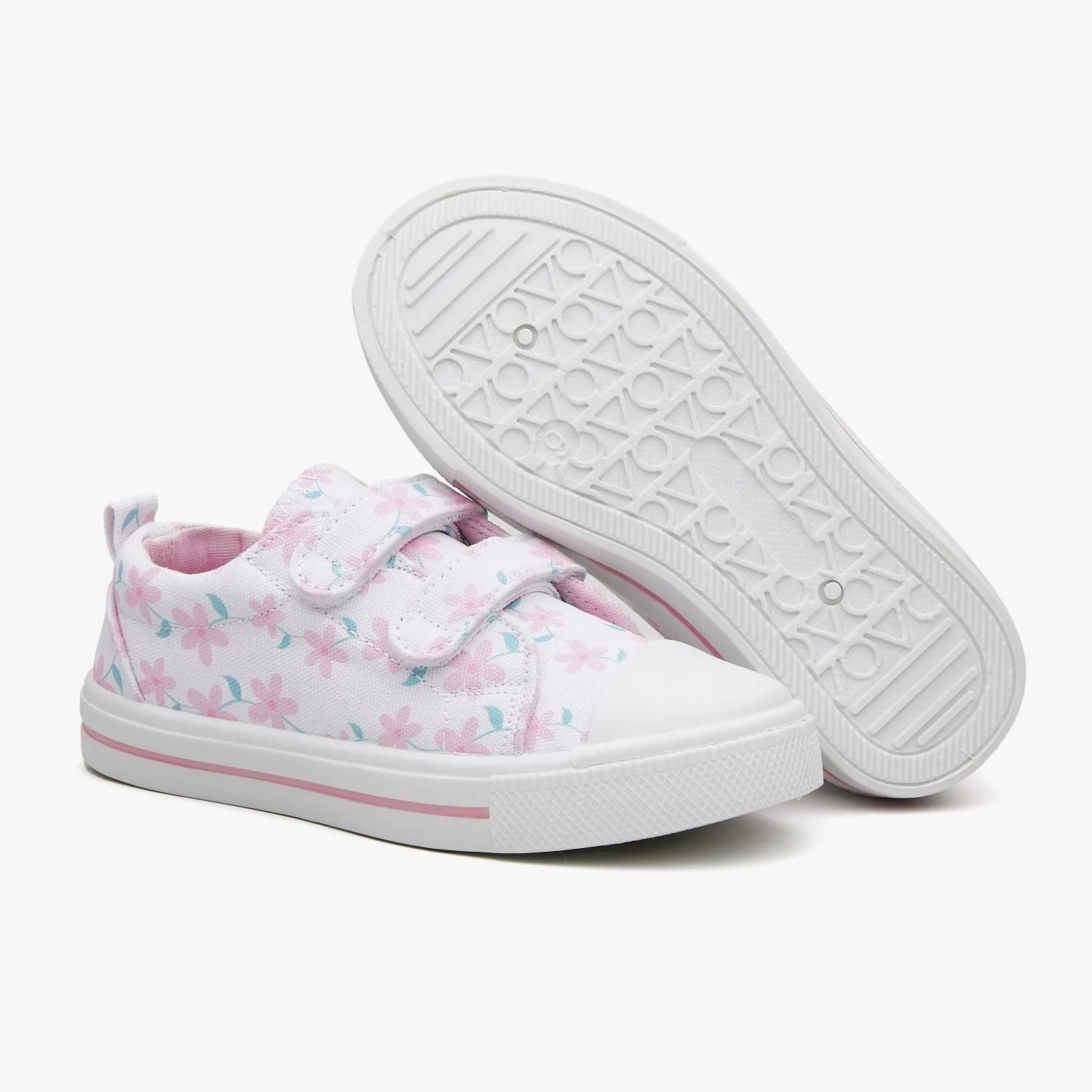 Toddler Little Kid Girls' and Boys' Canvas Sneakers with Hook and Loop Straps Easy On Casual Shoes