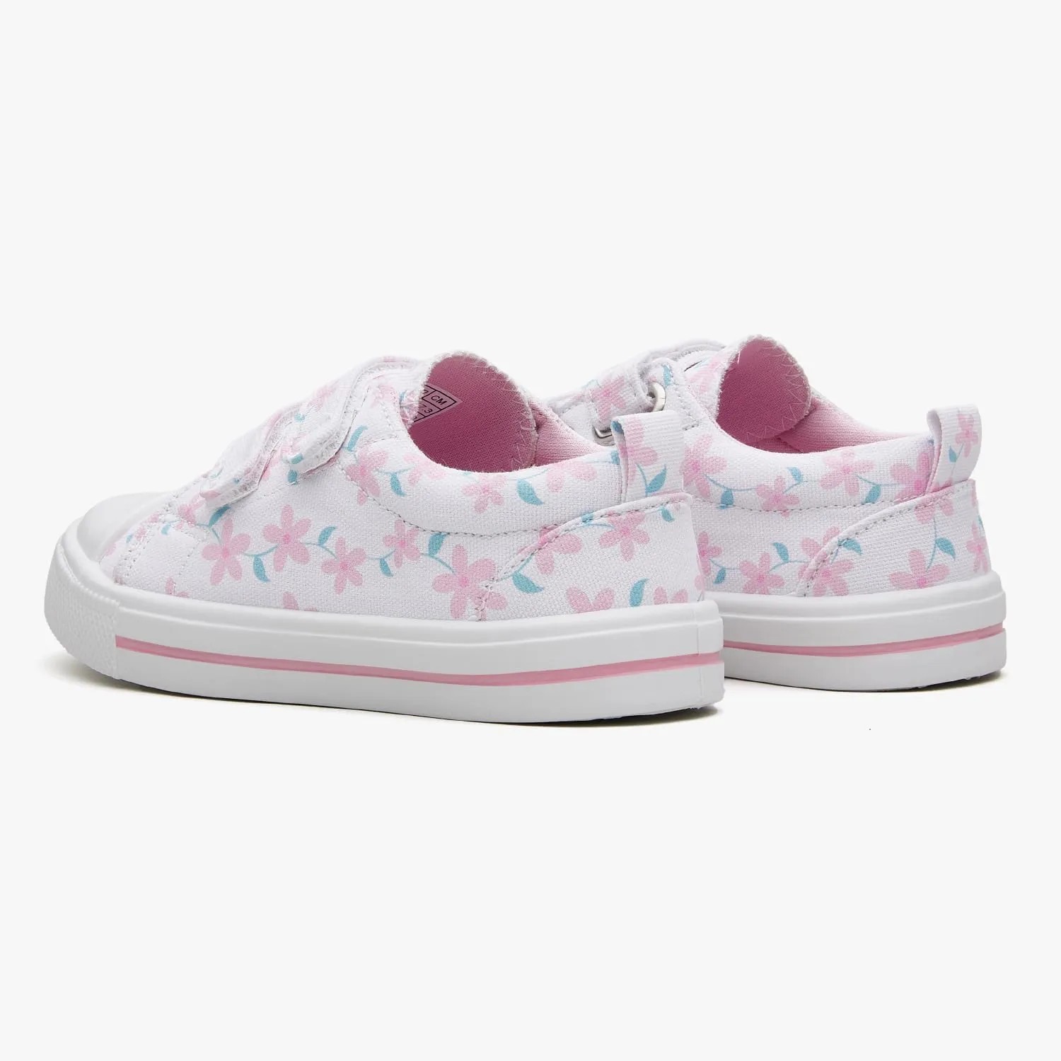 Toddler Little Kid Girls' and Boys' Canvas Sneakers with Hook and Loop Straps Easy On Casual Shoes