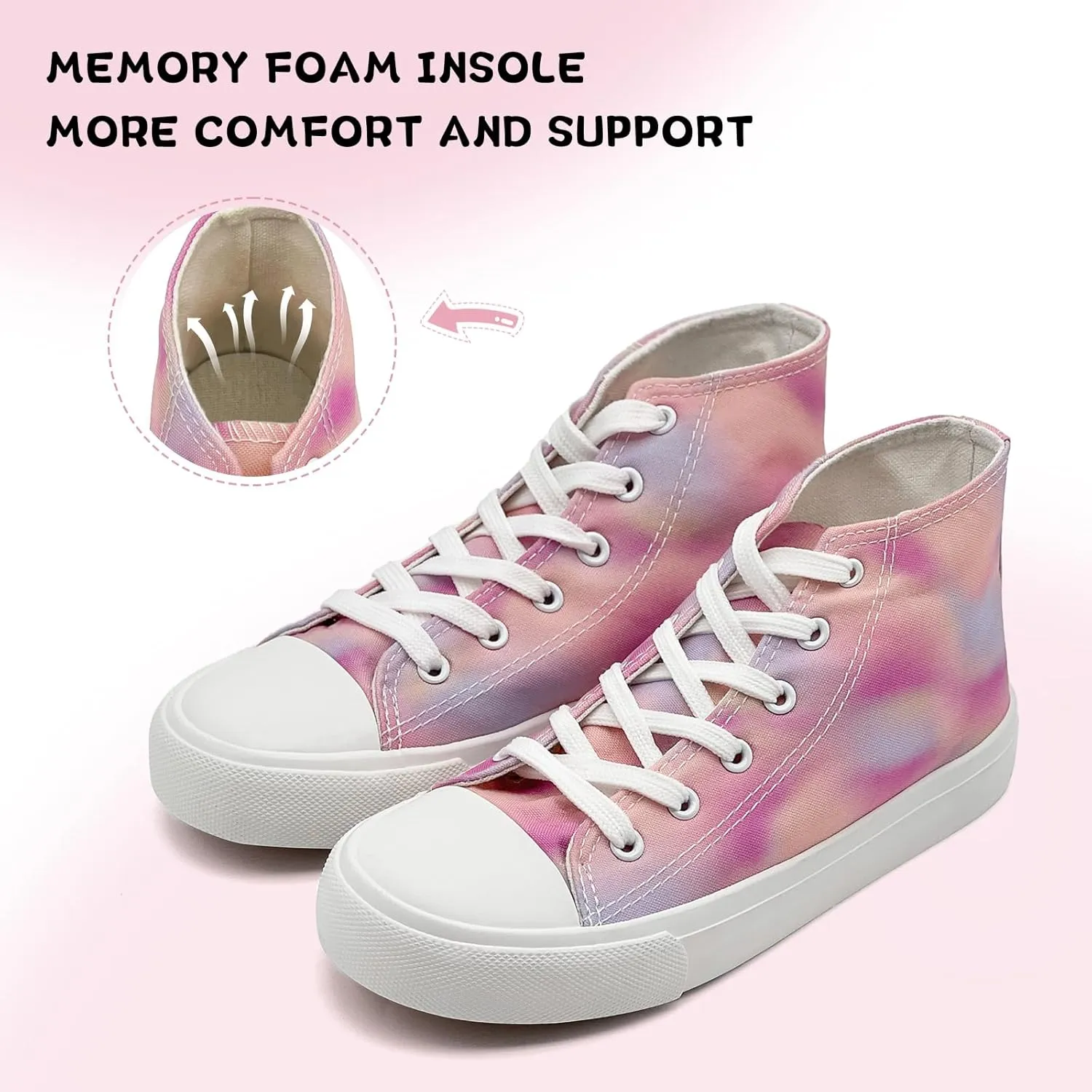 Toddler/Little Sneakers for Girls Boys Kids Fashion High Tops Canvas Shoes Classic Casual Tennis Shoes Colorful Shoes