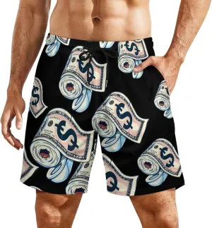 Toilet Paper Shortage Money Men's Swim Trunks Quick Dry Board Shorts Swimwear Beach Shorts with Compression Liner
