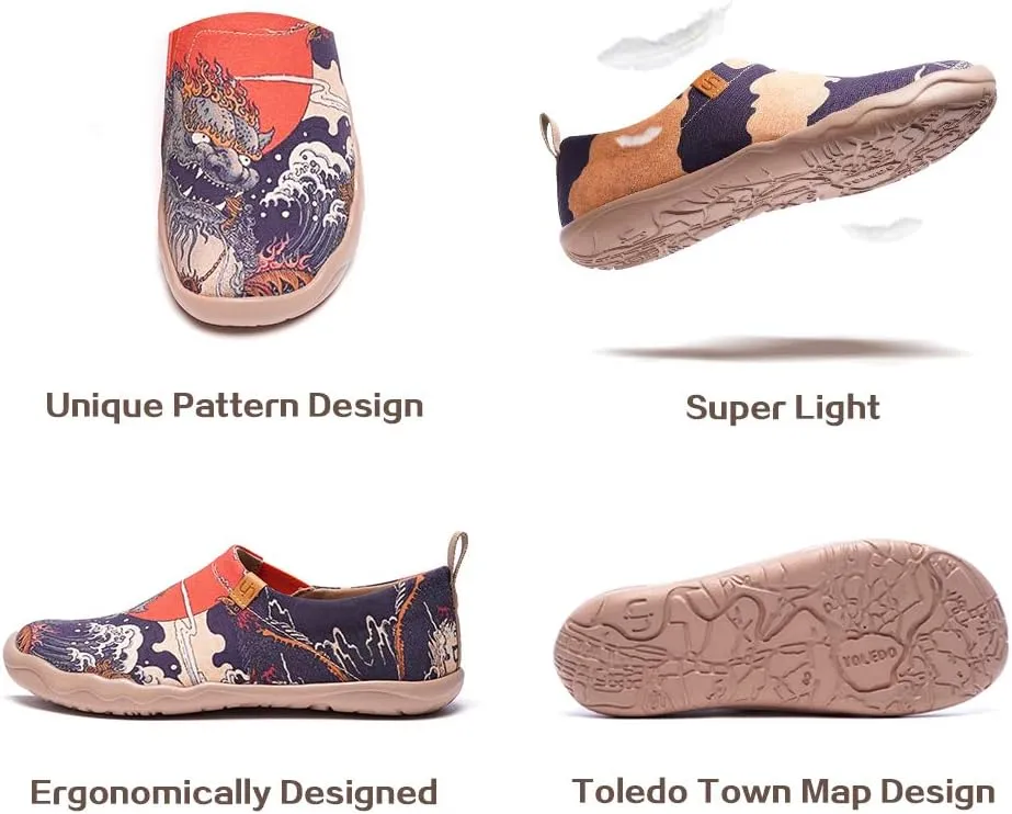 UIN Men's Art Design Travel Shoes Slip On Casual Loafers Stylish Lightweight Comfort Fashion Sneaker