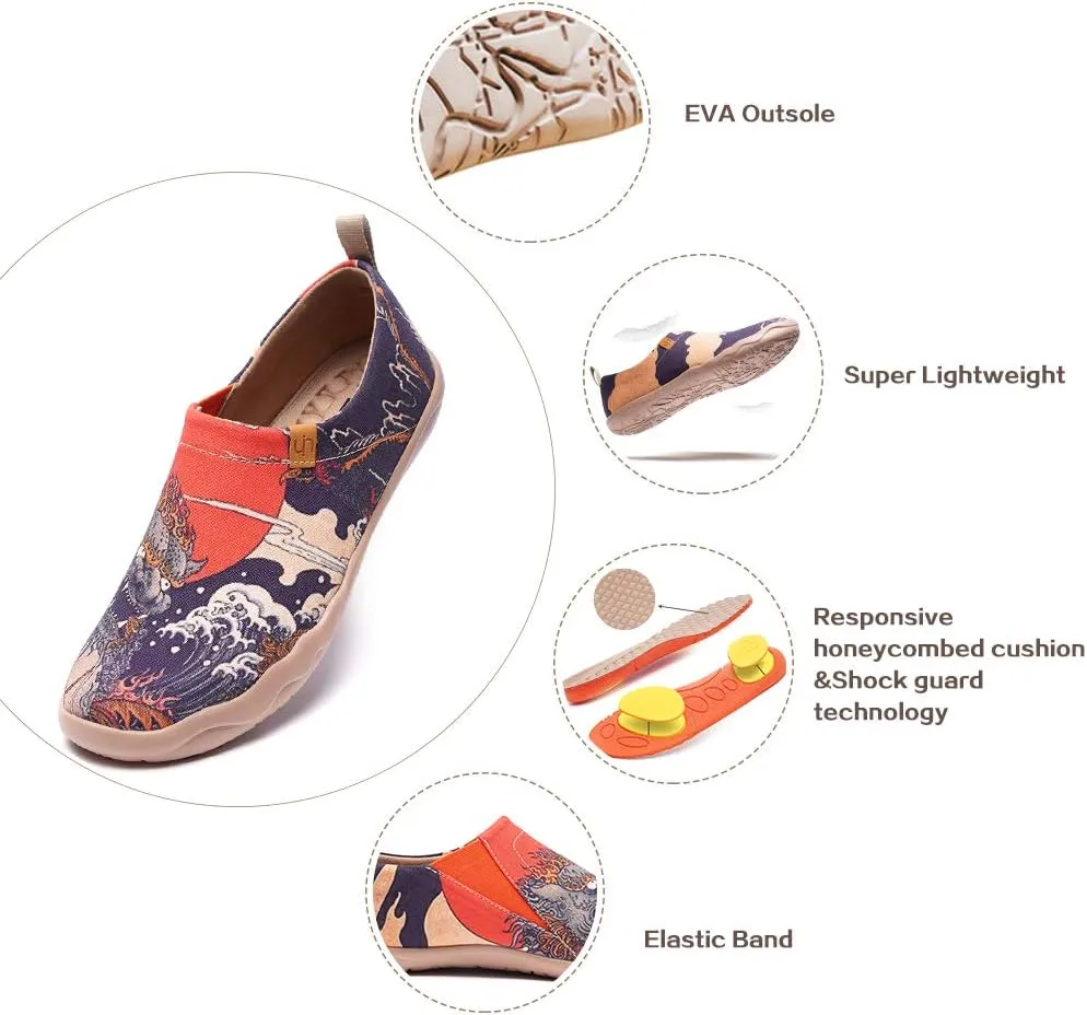 UIN Men's Art Design Travel Shoes Slip On Casual Loafers Stylish Lightweight Comfort Fashion Sneaker